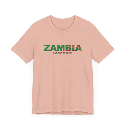 Zambia Lusaka Mission Flag Title T-shirt - Latter-Day Saint LDS Missionary Gift - Book of Mormon