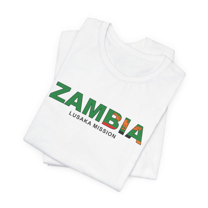 Zambia Lusaka Mission Flag Title T-shirt - Latter-Day Saint LDS Missionary Gift - Book of Mormon