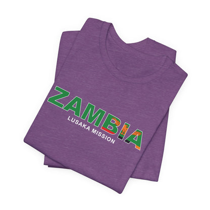 Zambia Lusaka Mission Flag Title T-shirt - Latter-Day Saint LDS Missionary Gift - Book of Mormon