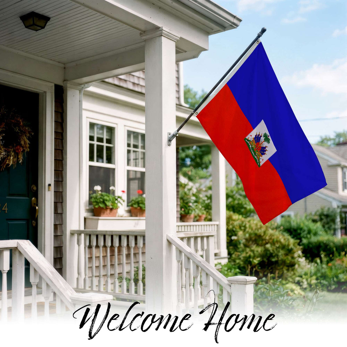 G128 Haiti Haitian Flag | 4x6 Ft | StormFlyer Series Embroidered 220GSM Spun Polyester | Country Flag, Embroidered Design, Indoor/Outdoor, Brass Grommets, Heavy Duty, All Weather