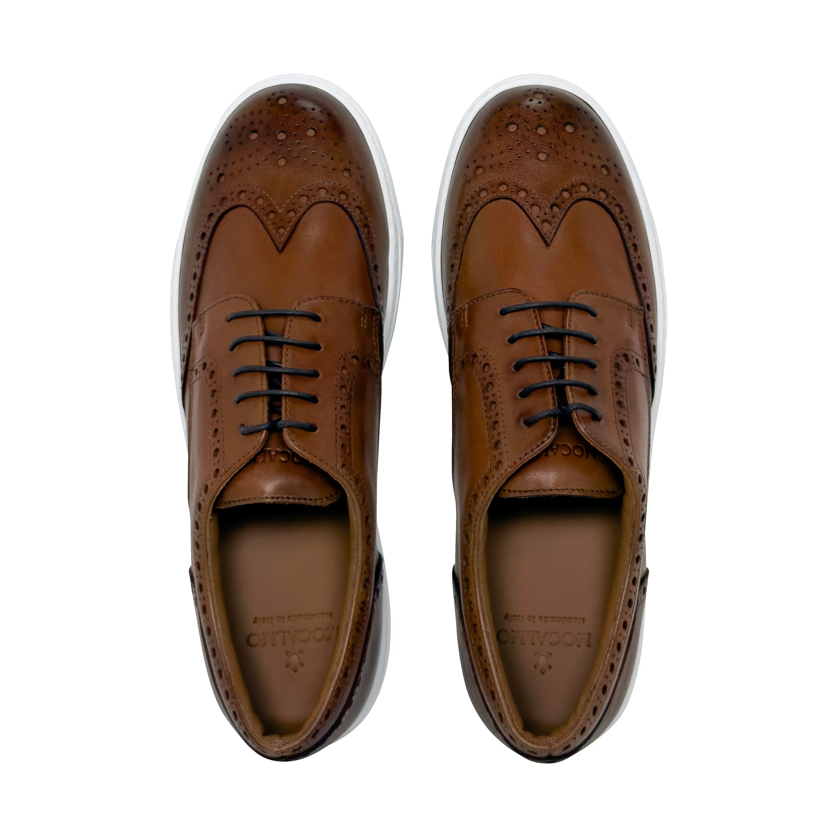 Men's Don Giovanni Wingtips - Cognac w/ White Sole