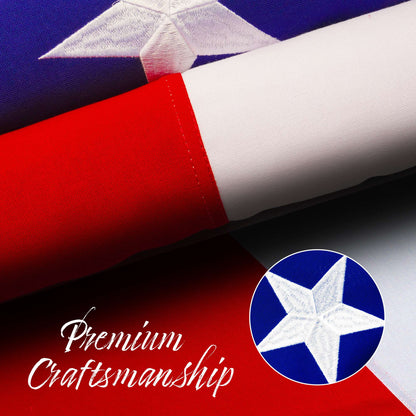 G128 North Carolina State Flag | 2.5x4 Ft | StormFlyer Series Embroidered 220GSM Spun Polyester | Embroidered Design, Indoor/Outdoor, Brass Grommets, Heavy Duty, All Weather