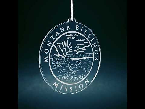 Load video: Montana Billings Mission Christmas Ornament