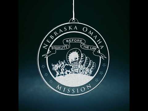 Load video: Nebraska Omaha Mission Christmas Ornament