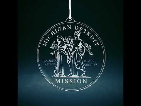 Load video: Michigan Detroit Mission Christmas Ornament