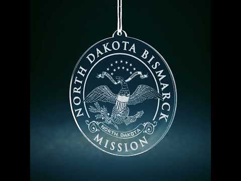 Load video: North Dakota Bismarck Mission Christmas Ornament