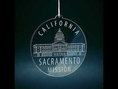 California Sacramento Mission Christmas Ornament