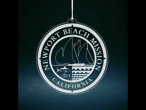 Load video: California Newport Beach Mission Christmas Ornament