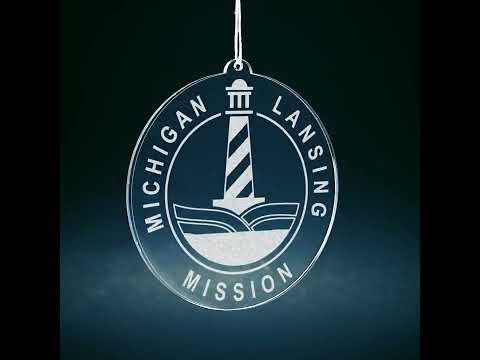 Load video: Michigan Lansing Mission Christmas Ornament