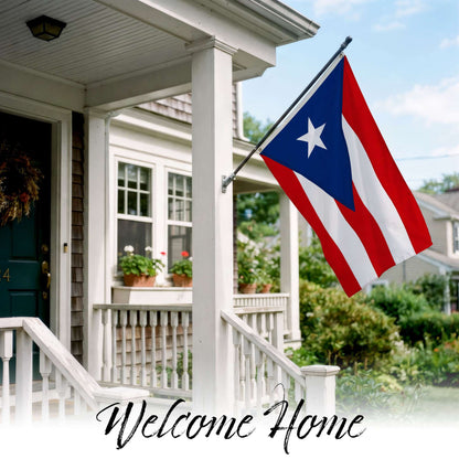 G128 Puerto Rico Puerto Rican Flag | 2x3 Ft | StormFlyer Series Embroidered 220GSM Spun Polyester | Embroidered Design, Indoor/Outdoor, Brass Grommets, Heavy Duty, All Weather